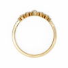 Yellow Gold Round Diamond Tiara Crown Ring with Pavé Band