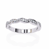 White Gold Round Diamond Twisted Rope Half Eternity Band