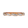 Rose Gold Round Diamond Twisted Rope Half Eternity Band
