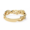 Yellow Gold Round Diamond Leaf and Vine Eternity Band