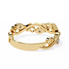Yellow Gold Round Diamond Leaf and Vine Eternity Band