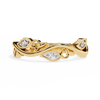 Yellow Gold Round Diamond Leaf and Vine Eternity Band