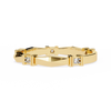 Yellow Gold Round Diamond Bar Link Station Band