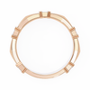 Rose Gold Round Diamond Bar Link Station Band