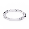 White Gold Round Diamond Bar Link Station Band
