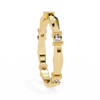 Yellow Gold Round Diamond Bar Link Station Band