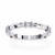 White Gold Round Diamond Bar Link Station Band