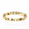 Yellow Gold Round Diamond Bar Link Station Band
