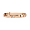 Rose Gold Round Diamond Bar Link Station Band