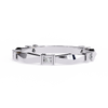White Gold Round Diamond Bar Link Station Band