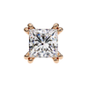 Princess Cut Lab Grown Diamond Rose Gold Stud Earring