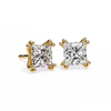 Princess Cut Lab Grown Diamond Rose Gold Stud Earring
