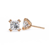 Princess Cut Lab Grown Diamond Rose Gold Stud Earring