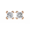 Princess Cut Lab Grown Diamond Rose Gold Stud Earring