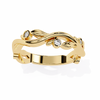 Yellow Gold Round Diamond Leaf and Vine Eternity Band