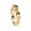 Yellow Gold Round Diamond Leaf and Vine Eternity Band
