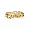Yellow Gold Round Diamond Leaf and Vine Eternity Band