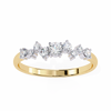 Yellow Gold Round Diamond Scattered Cluster Ring