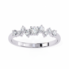 White Gold Round Diamond Scattered Cluster Ring