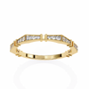 Yellow Gold Round Diamond Milgrain Station Eternity Band