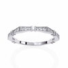 White Gold Round Diamond Milgrain Station Eternity Band