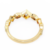 Yellow Gold Round Diamond Milgrain Tiara Ring