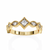 Yellow Gold Round Diamond Milgrain Tiara Ring