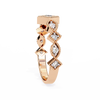Rose Gold Round Diamond Milgrain Tiara Ring