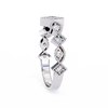 White Gold Round Diamond Milgrain Tiara Ring