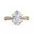 Yellow Gold Oval Cut Diamond Ring with Channel-Framed Pavé Shoulders