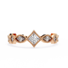 Rose Gold Round Diamond Milgrain Tiara Ring