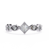 White Gold Round Diamond Milgrain Tiara Ring