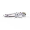 White Gold Baguette and Round Diamond Milgrain Station Band