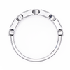 White Gold Baguette and Round Diamond Milgrain Station Band