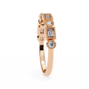 Rose Gold Baguette and Round Diamond Milgrain Station Band