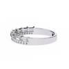 White Gold Baguette and Round Diamond Two Row Half Eternity Band