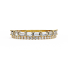 Rose Gold Baguette and Round Diamond Two Row Half Eternity Band