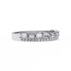 White Gold Baguette and Round Diamond Two Row Half Eternity Band