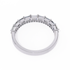 White Gold Baguette and Round Diamond Two Row Half Eternity Band