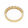 Yellow Gold Baguette and Round Diamond Two Row Half Eternity Band