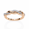 Rose Gold Round Diamond Twisted Vine Half Eternity Band