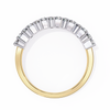 Yellow Gold Radiant and Round Diamond Double Row Half Eternity Ring