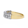 Yellow Gold Radiant and Round Diamond Double Row Half Eternity Ring