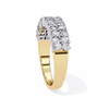 Yellow Gold Radiant and Round Diamond Double Row Half Eternity Ring