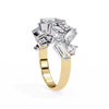 Yellow Gold Mixed Cut Diamond Scattered Cluster Half Eternity Ring