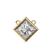 Gold Princess Cut Diamond Diagonal Bezel Pendant