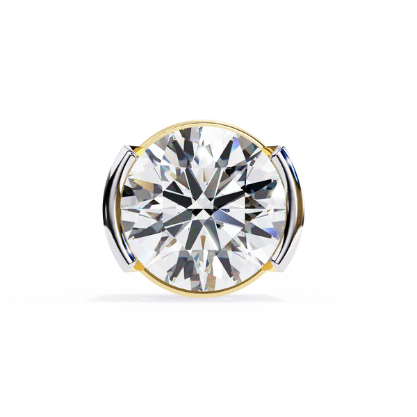 Two-Tone Natural Diamond Stud Earrings