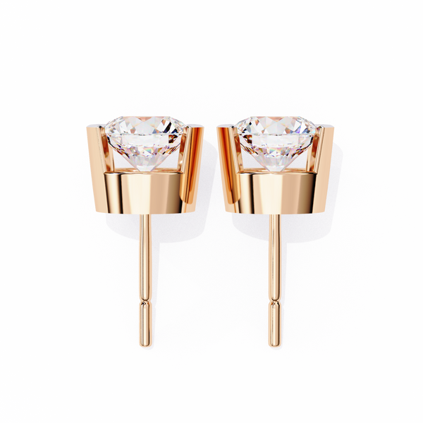 Two-Tone Natural Diamond Stud Earrings