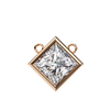 Princess-Cut Bezel Set Natural Diamond Pendant