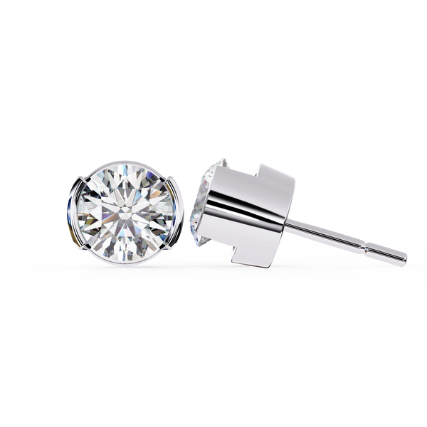Two-Tone Natural Diamond Stud Earrings
